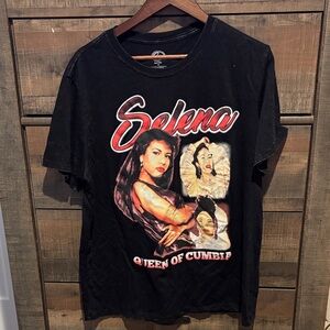 Black Graphic Women's Tee with Red Accents